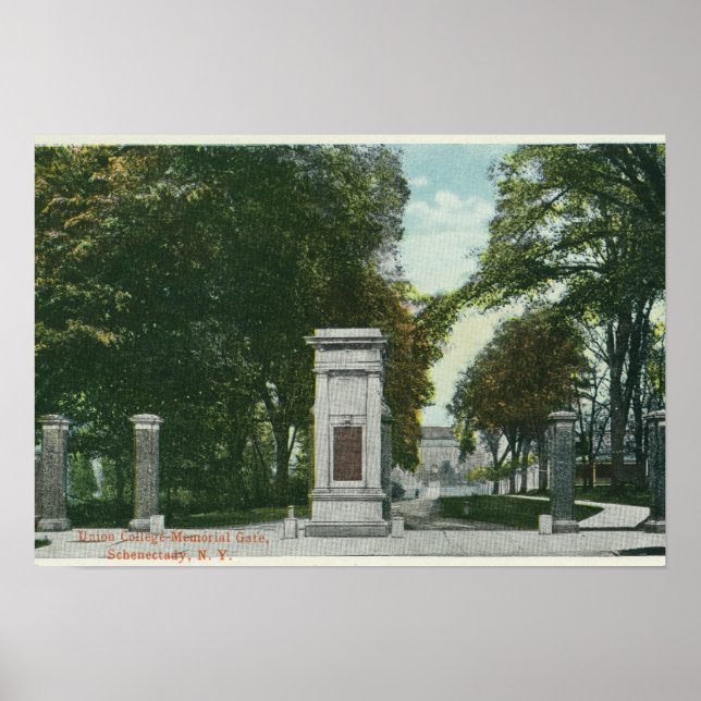 Poster Vue de la porte commémorative de Union College (Devant)