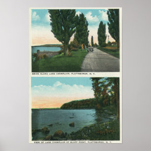 Poster Vue de la promenade du lac Champlain