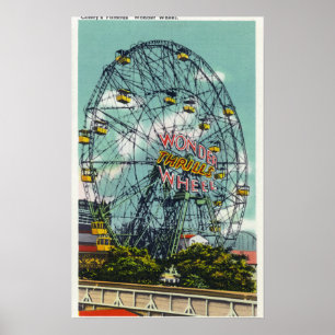 Poster Vue de la roue de Ferris célèbre de merveille