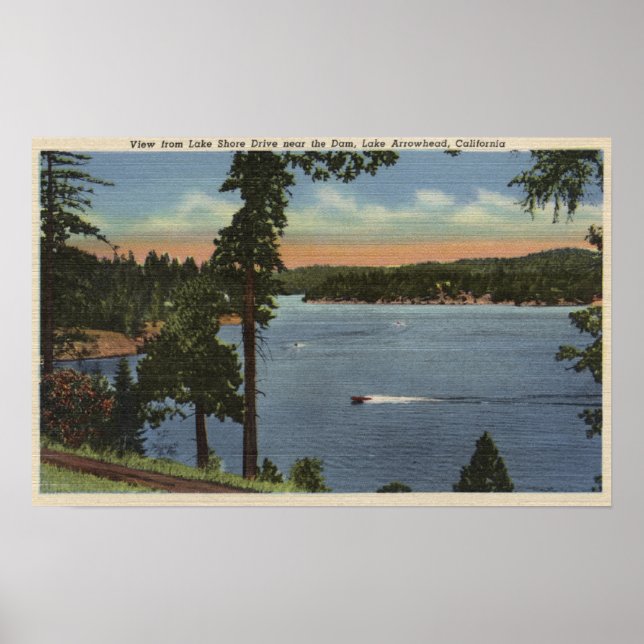 Poster Vue De La Route Du Lac Shore, Près Du Barrage (Devant)