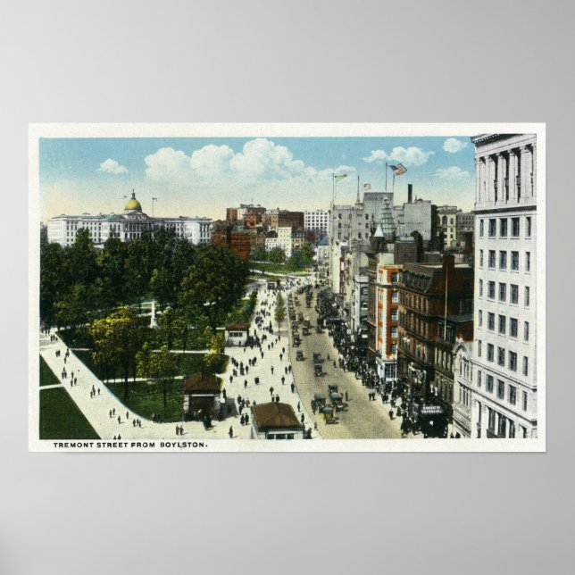 Poster Vue de la rue Tremont depuis Boylston (Devant)