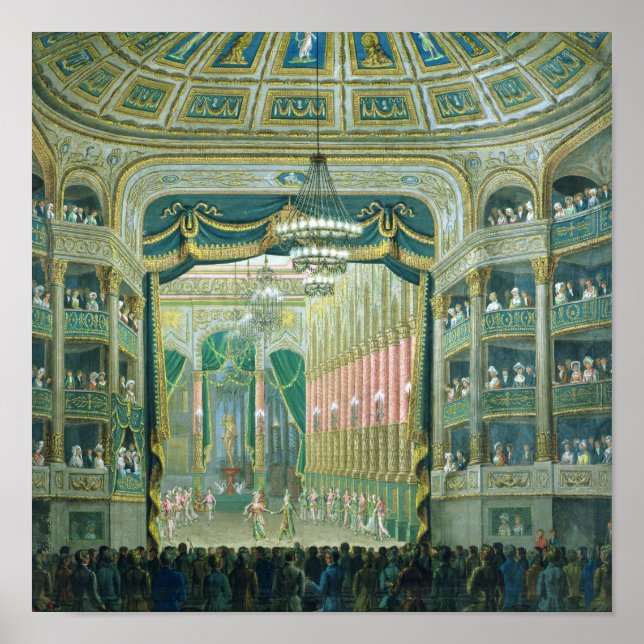 Poster Vue de la scène de l'Opéra de Paris (Devant)