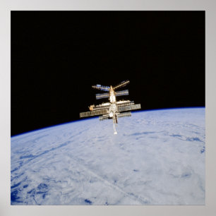 Poster Vue de la station spatiale Mir de Shuttle Atlantis