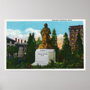Poster Vue de la statue de Nathaniel Hawthorne