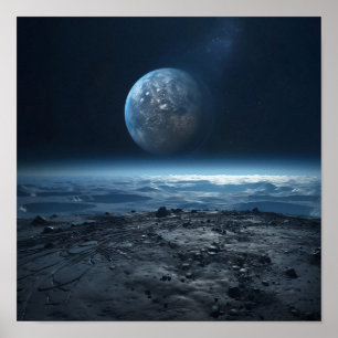 Poster Vue de la Terre depuis la Lune