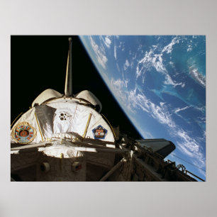 Poster Vue de la Terre depuis la navette spatiale Columbi