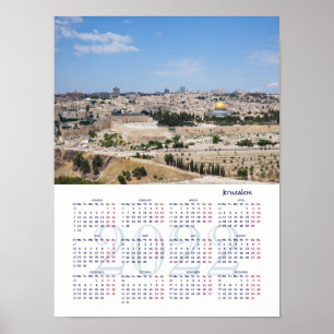 Poster Vue de la vieille ville de Jérusalem, Israël. Post