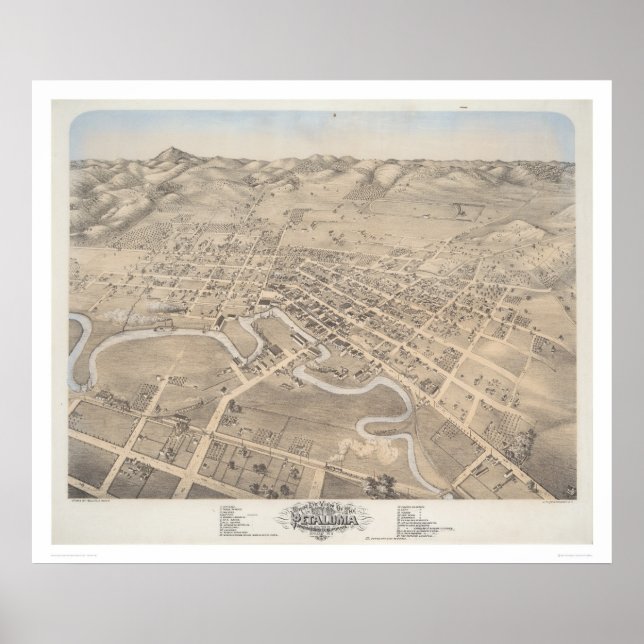 Poster Vue de la ville de Petaluma (1298) (Devant)