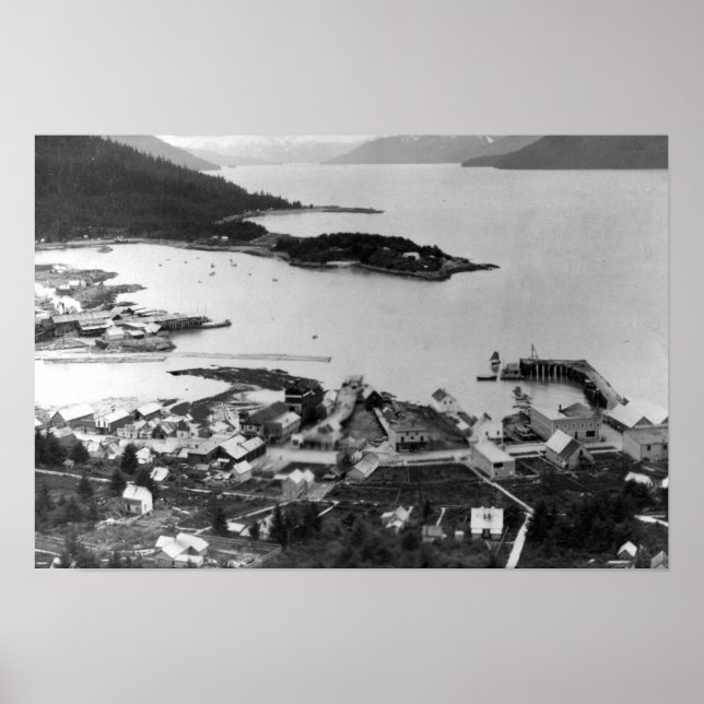 Poster Vue de la ville de Wrangell, Alaska Photo (Devant)