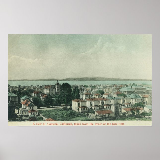 Poster Vue de la ville depuis la tour de l'hôtel de ville (Devant)
