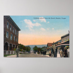 Poster Vue de la ville haute du BeachSeaside, OU