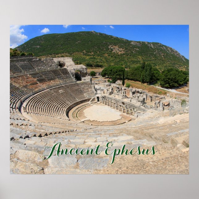 Poster Vue de l'ancien amphithéâtre d'Ephèse-dinde (Devant)