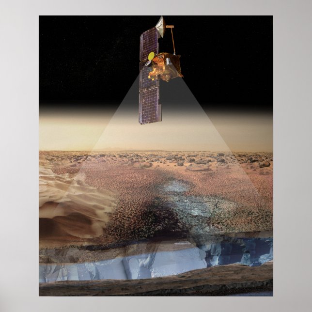 Poster Vue de l'artiste de l'odyssée détectant la glace (Devant)