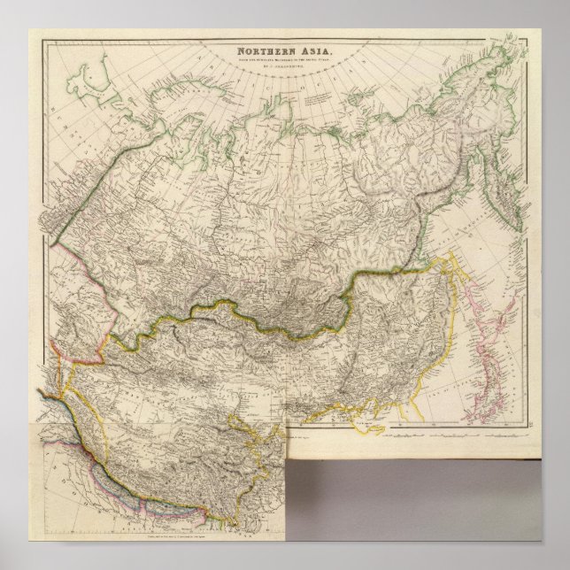 Poster Vue de l'Asie du Nord depuis les montagnes de l'Hi (Devant)