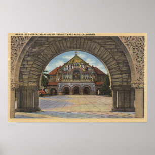 Poster Vue de l'église commémorative, Stanford U.