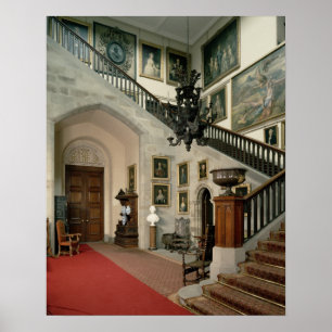 Poster Vue de l'escalier Hall, 1812-15
