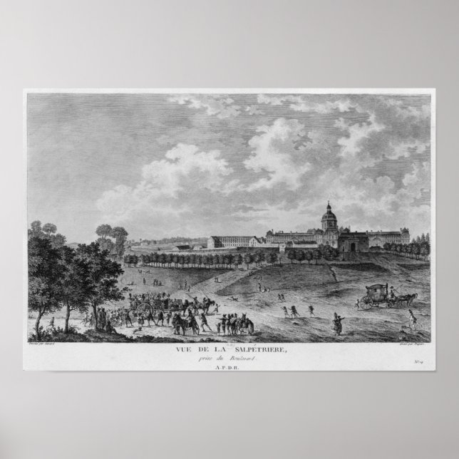 Poster Vue de l'hôpital La Salpetriere (Devant)