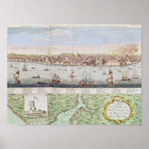 Poster Vue de Lisbonne, 1755