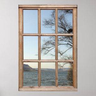 Poster Vue de loch à partir d'une fenêtre
