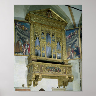 Poster Vue de l'orgue de l'église, c.1590