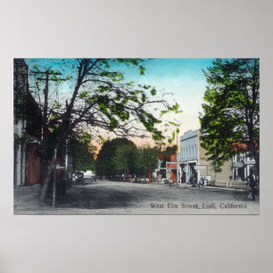 Poster Vue de l'orme occidental StreetLodi, CA
