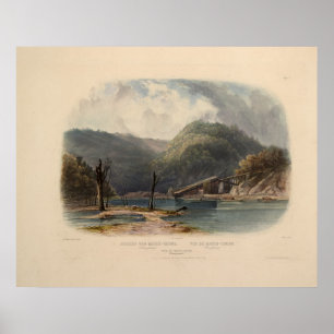 Poster Vue de Mauch-Chunk Pennsylvanie par Karl Bodmer