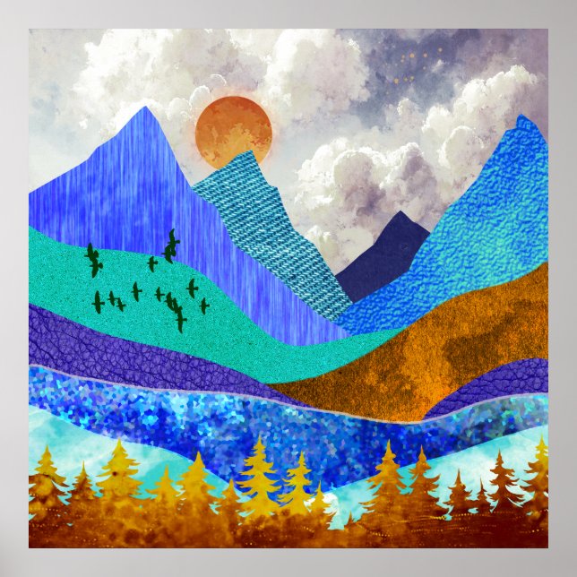 Poster Vue de montagne (Devant)