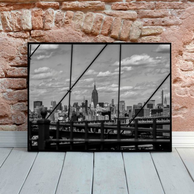 Poster Vue de New York depuis Brooklyn Bridge (Créateur téléchargé)