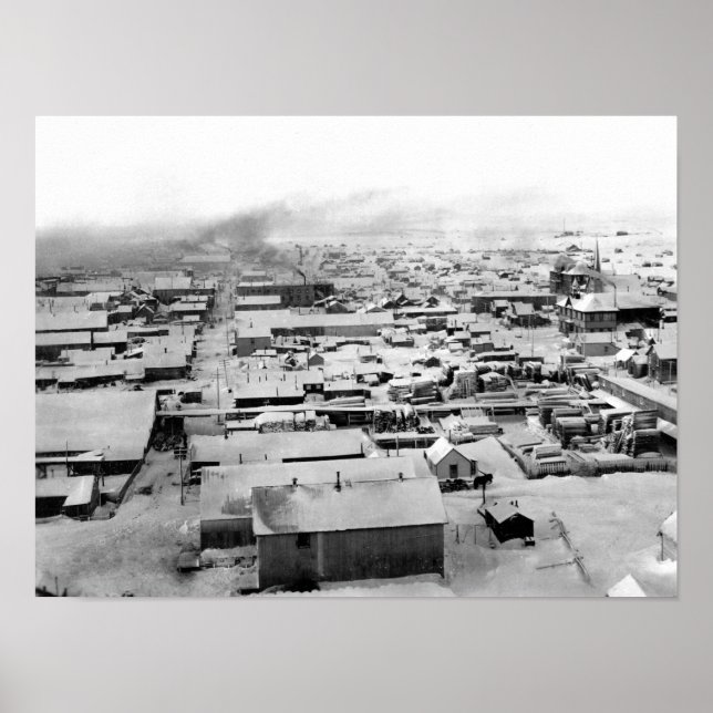 Poster Vue de Nome, Alaska avec neige (Devant)