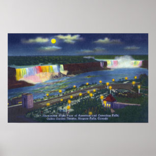 Poster Vue de nuit de théâtre de jardin d'Oakes et