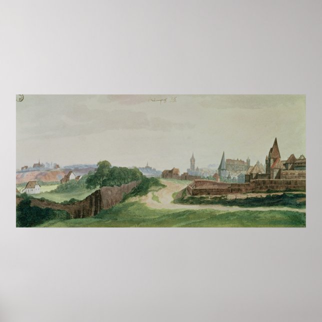 Poster Vue de Nuremberg, 1496-97 (Devant)