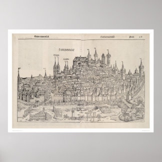 Poster Vue de Nuremberg du Nuremberg Chronicle (1458)