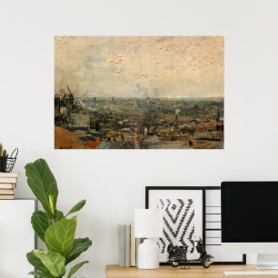 Poster Vue de Paris depuis Montmartre par Vincent van Gog