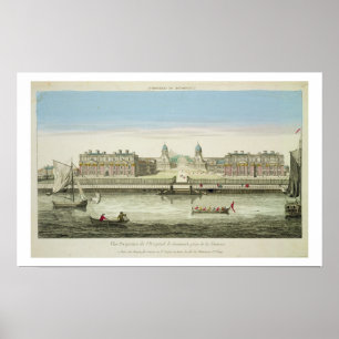 Poster Vue de perspective d'hôpital de Greenwich sur le