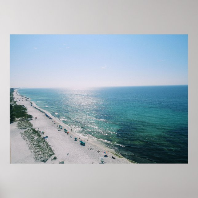 Poster Vue de plage du matin (Devant)