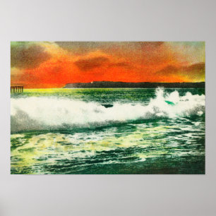 Poster Vue de Point Loma à SunsetCoronado, CA