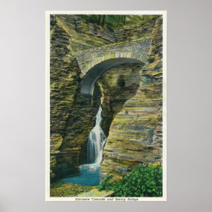 Poster Vue de pont de cascade et de sentinelle d'entrée