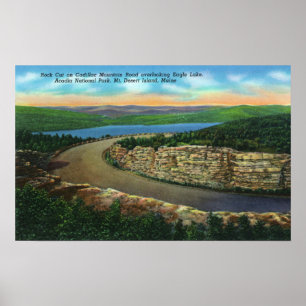 Poster Vue de roche coupée sur Cadillac Mt regardant