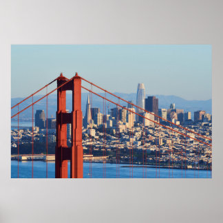 Poster Vue de San Francisco à travers Golden Gate Bridge