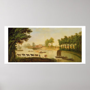 Poster Vue de Shepperton sur la Tamise, après