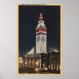 Poster Vue de soirée du bâtiment de ferry
