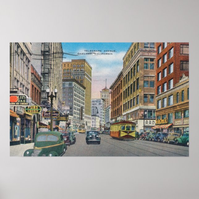 Poster Vue de Telegraph AveOakland, CA (Devant)