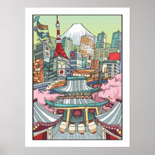 Poster Vue de Tokyo