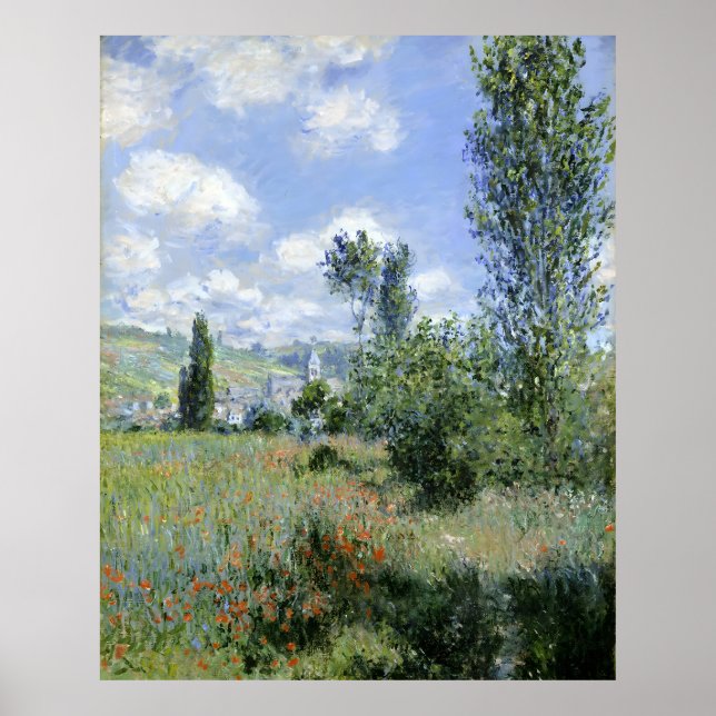 Poster Vue de Vetheuil par Claude Monet (Devant)