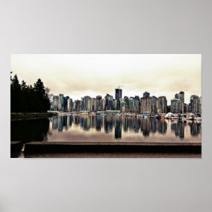 Poster Vue de ville de Vancouver