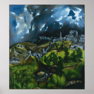 Poster Vue d'El Greco d'affiche de Toledo