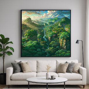 Poster Vue d'ensemble de la jungle - Illustration Pittore