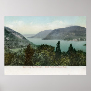 Poster Vue depuis Fort Putnam, Hudson River 1906 Vintage