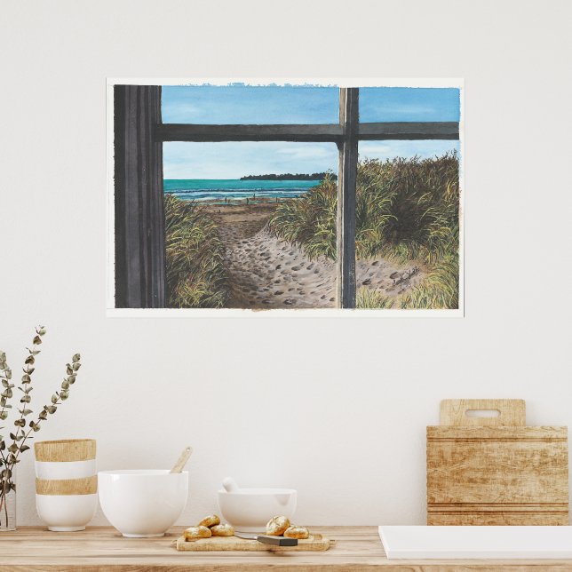 Poster Vue Depuis La Fenêtre De La Barre Snack De Stinson (Cuisine)