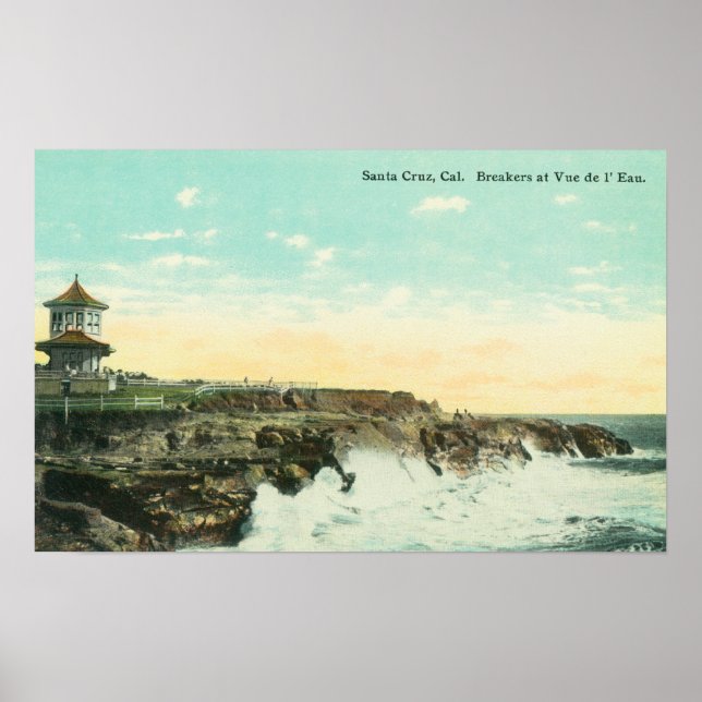 Poster Vue des brasseurs à Vue de l'EauSanta Cruz, CA (Devant)